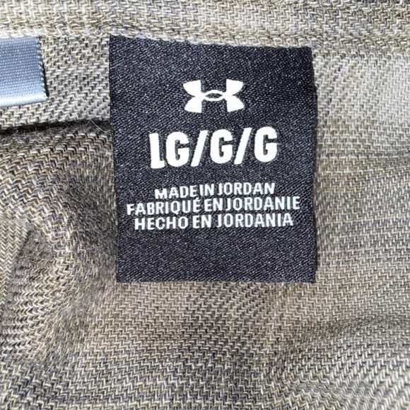 Under Armour Flannel Button-Down Shirt | Olive/Plaid | Men's Size - Large - Picture 9 of 14